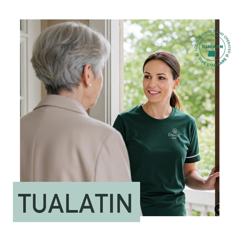 in home caregiver helping senior with dementia